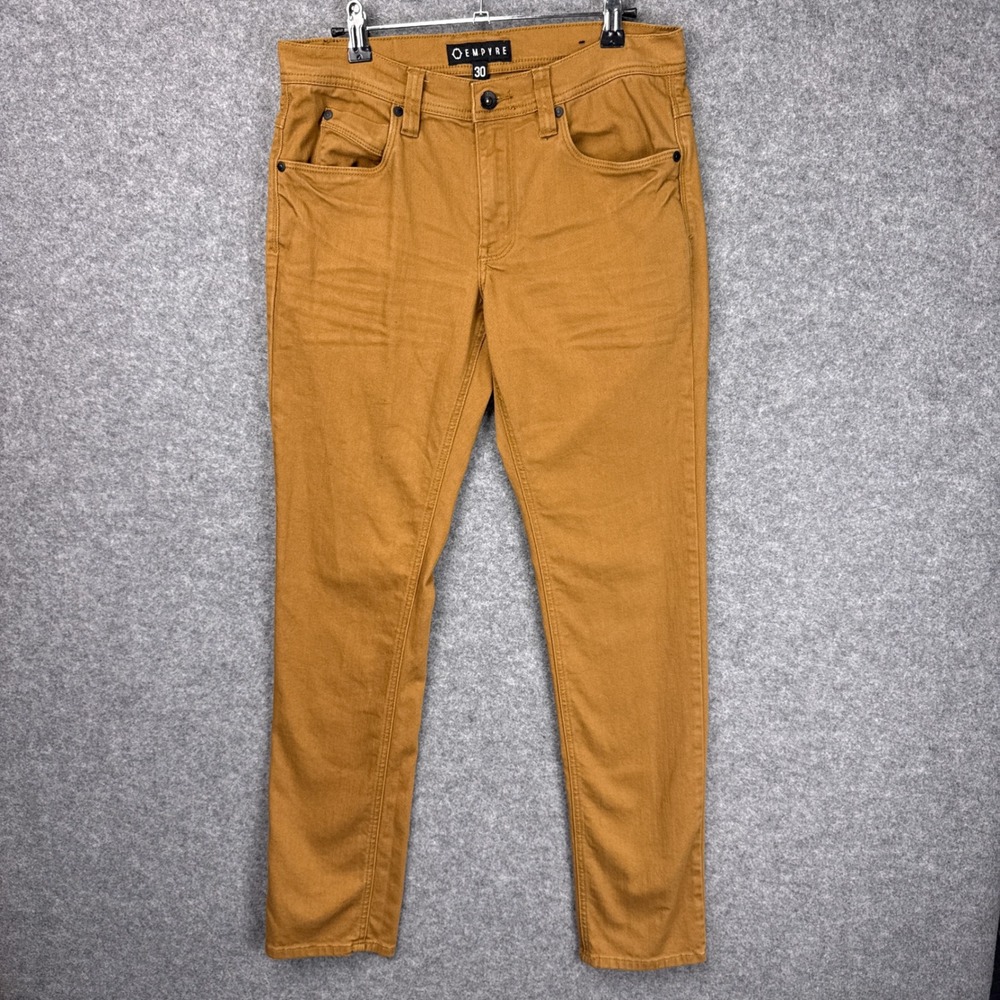 Empyre Skeletor Skinny Jeans Mens 30 Tobacco Brown Stretch Skater Pants RN116442